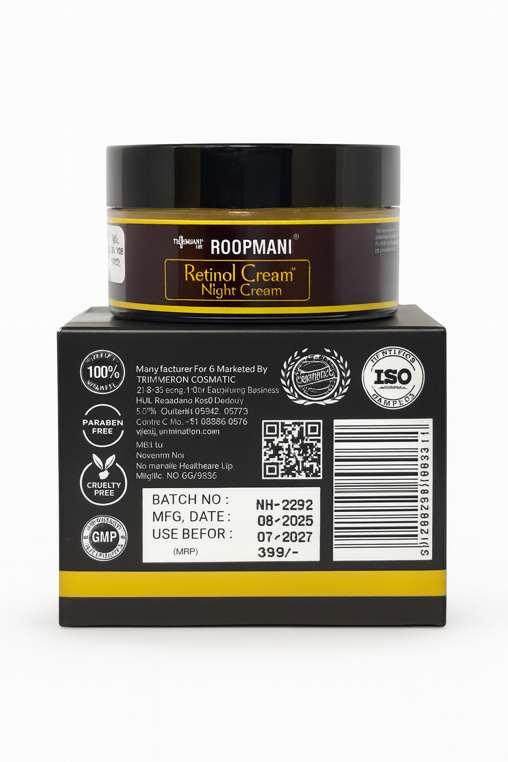 Roopmani Retinol Night Cream – Anti-Aging, Anti-Wrinkle & Brightening Formula (25gm)