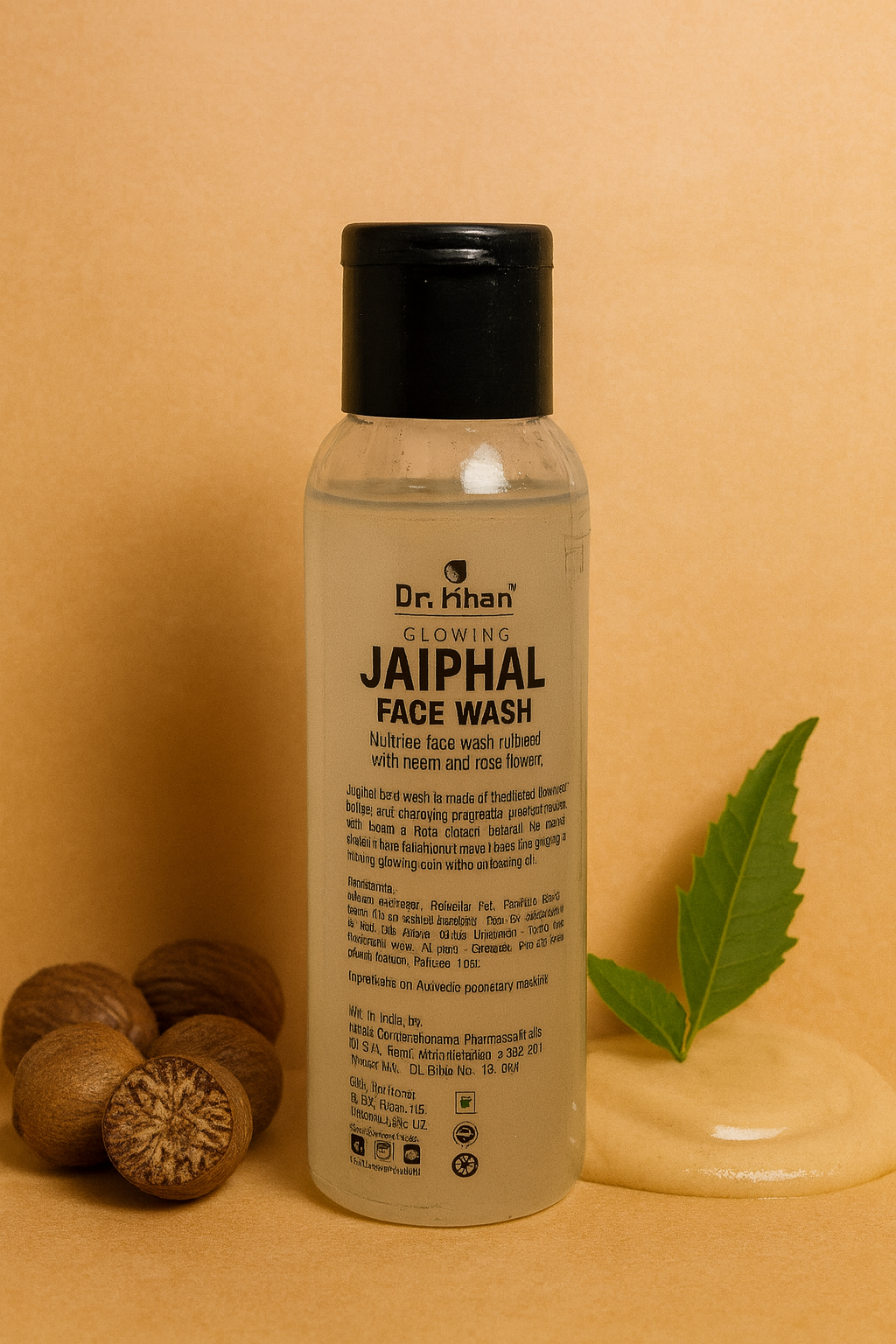 Dr. Khan™ Glowing Jaiphal Face Wash – With Neem & Rose Flower | Anti-Acne, Deep Cleanse & Instant Glow (100ml)
