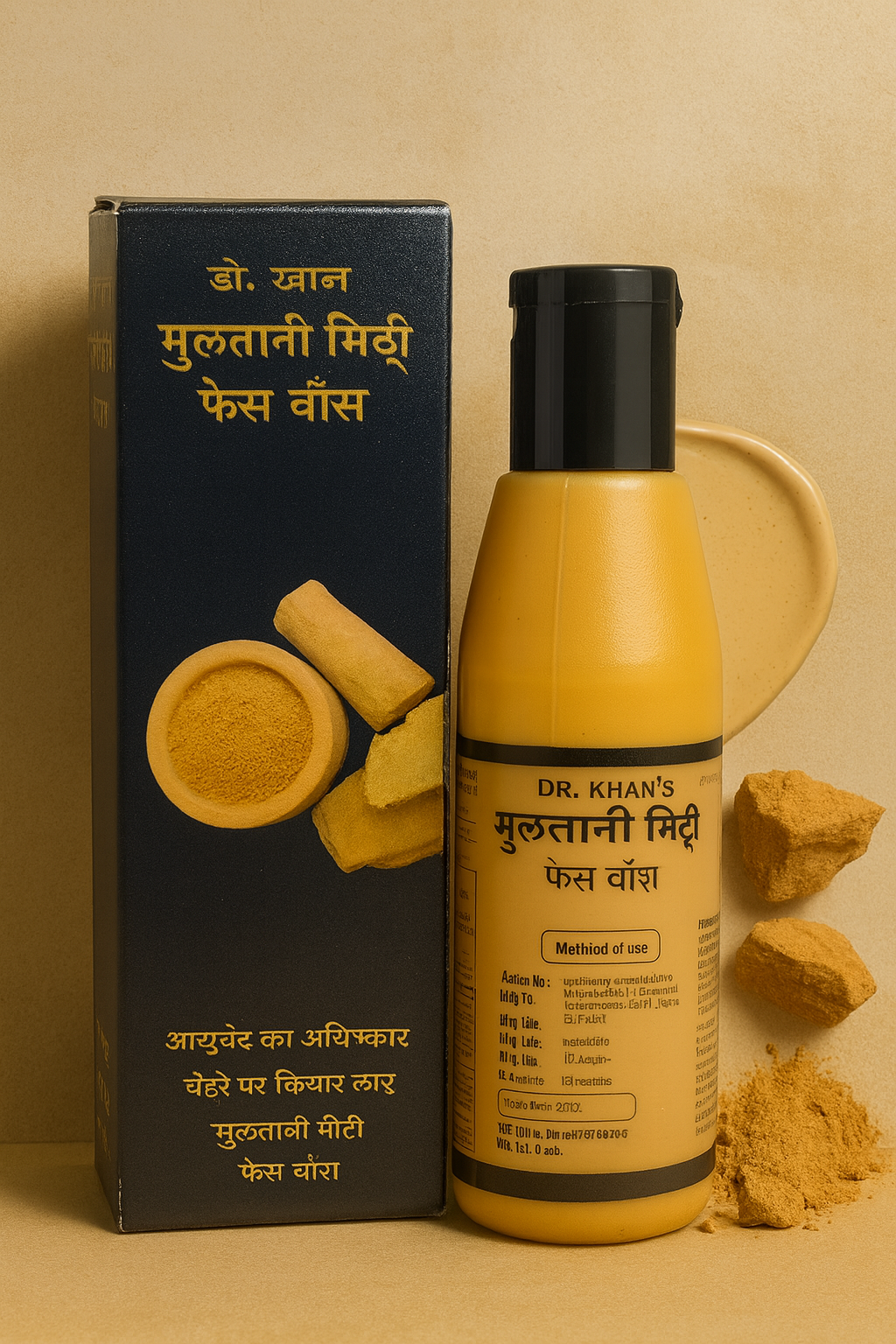 Dr. Khan’s Multani Mitti Face Wash – Pure Herbal Cleanser | Clarifies, Detoxifies & Refreshes Skin (90ml)