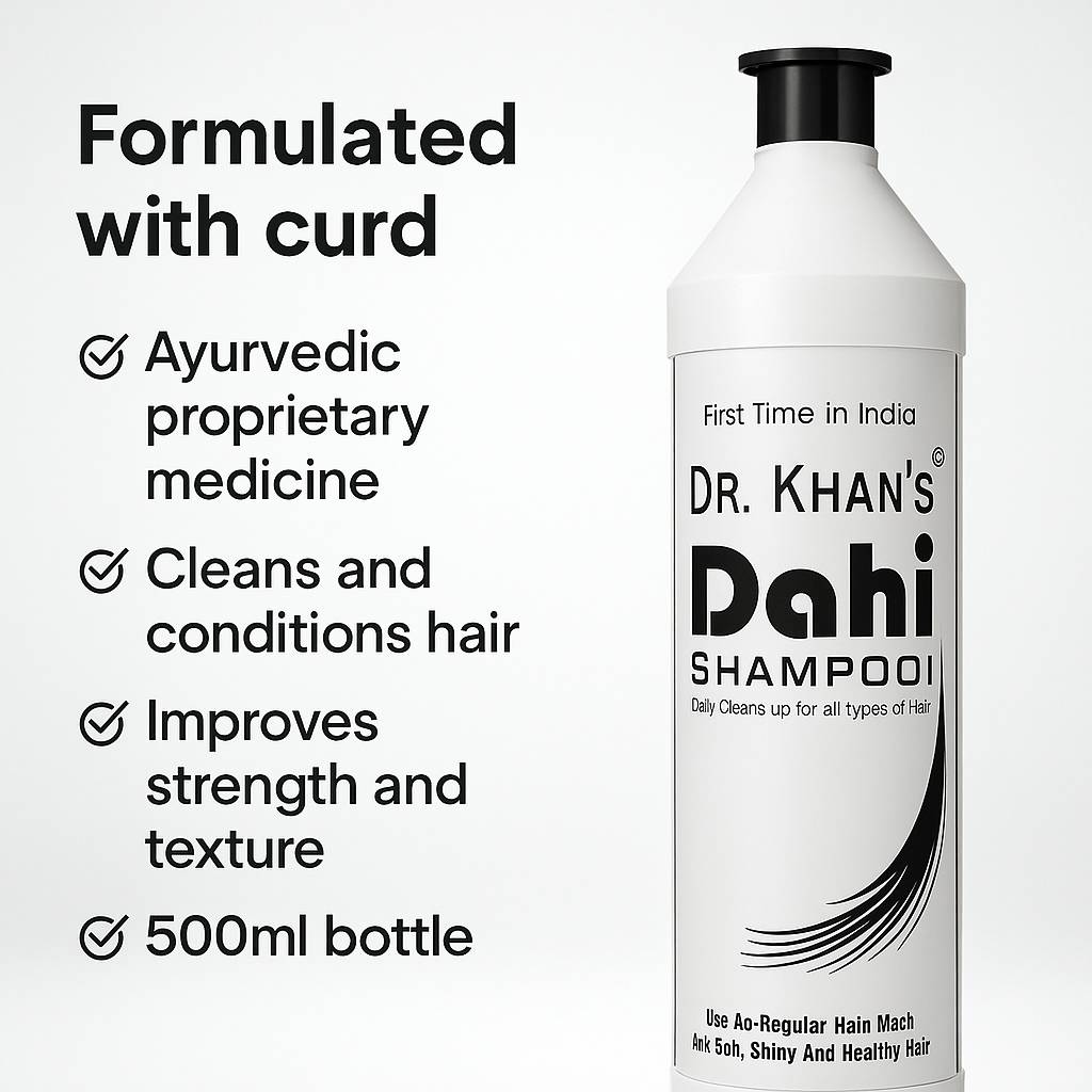 Dr Khan Dahi Shampoo with Ayurvedic Curd Formula – 500ml