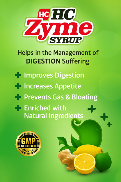 HC Zyme Ayurvedic Digestive Syrup with Natural Ingredients – 200ml
