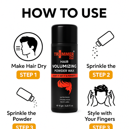 Trimmer On Hair Volumizing Powder Wax – Strong Hold, Matte Finish & Instant Volume (10g)