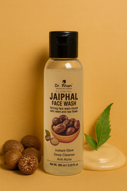 Dr. Khan™ Glowing Jaiphal Face Wash – With Neem & Rose Flower | Anti-Acne, Deep Cleanse & Instant Glow (100ml)