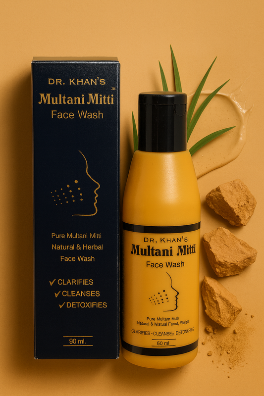 Dr. Khan’s Multani Mitti Face Wash – Pure Herbal Cleanser | Clarifies, Detoxifies & Refreshes Skin (90ml)